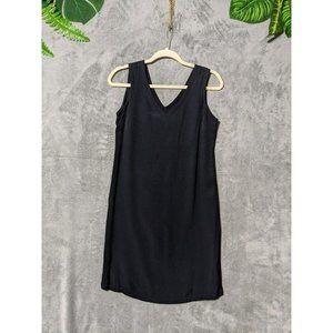 Carole Little Petites Women Black Simple Vneck A-line Short Dress Medium